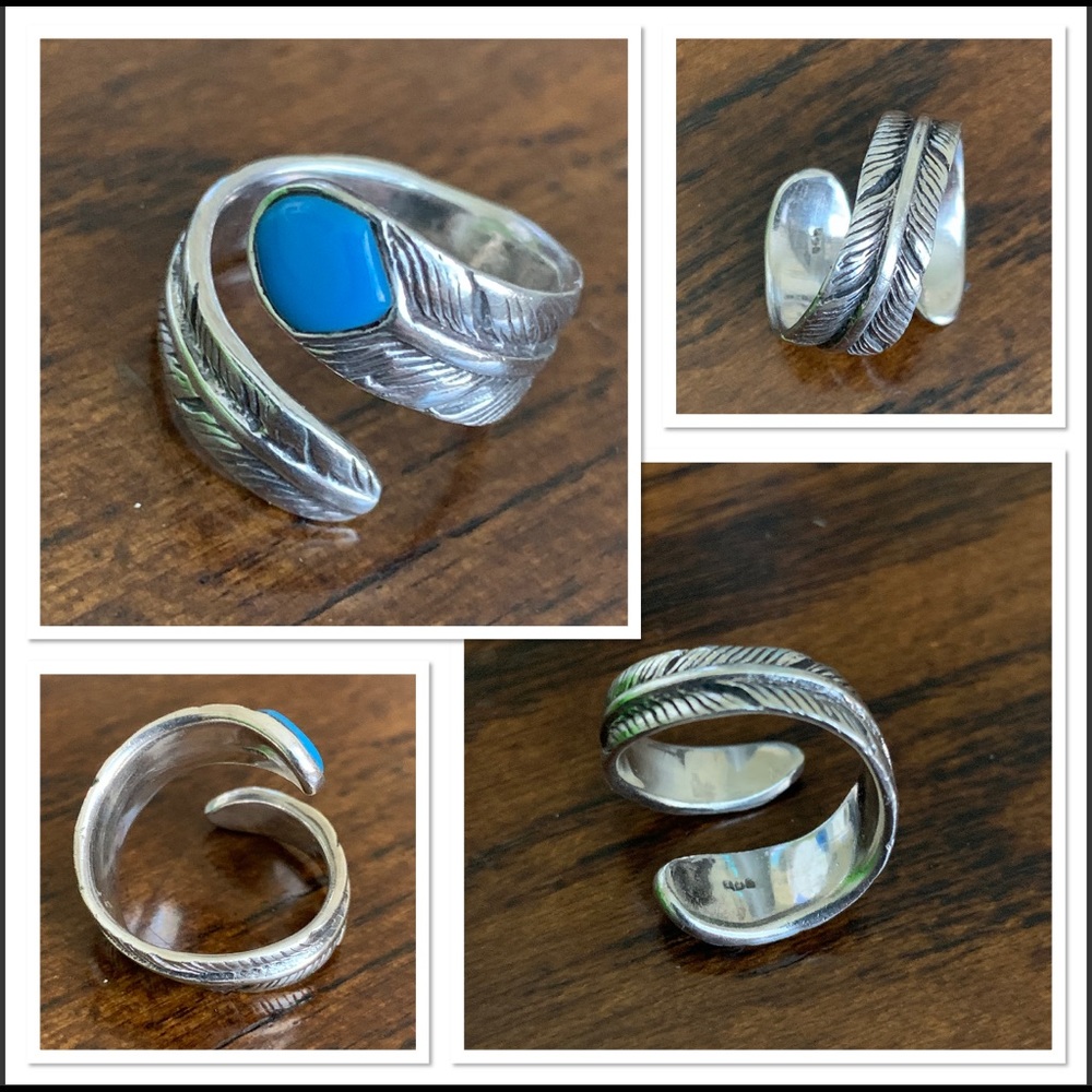 925 Silver Sterling Feature Ring Adjustable!! - image 1